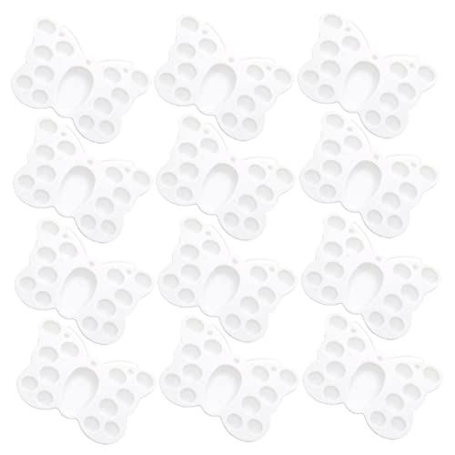 12St Schmetterlingspalette dartscheibe Kinder mitgebsel Kinder Malpalette für Aquarellfarben schulöfell handmass tonisieren Pigment Zeichenwerkzeug Malbrett Tablett Plastik Weiß von SHINEOFI