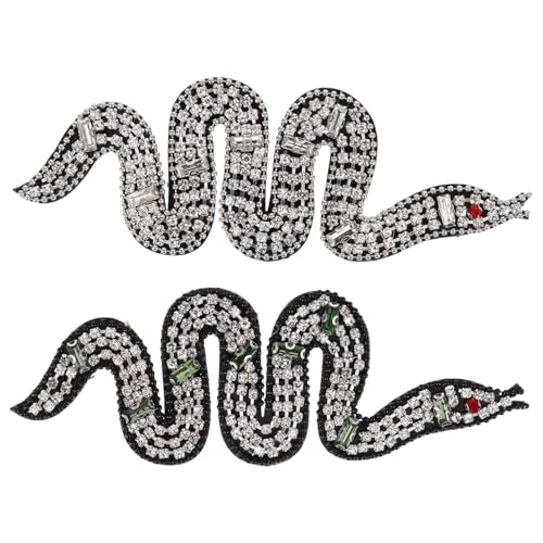 2 St��ck handgefertigte strass-schlangen-patch, kristall-schlangen-applikation zum aufn?hen, diy perlen-abzeichen f��r kleidung, taschen, schuhe, h��te, accessoires 2 St��ck handgefertigte strass-schlangen-patch, kristall-schlangen-applikation zum aufn?hen, diy perlen-abzeichen f��r kleidung, taschen, schuhe, h��te, accessoires von SHINEOFI