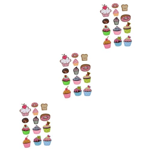 39 Stk Kuchen Stoff Aufkleber Bestickte Aufnäher Mit Gestickte Applikationen Motivapplikation Stoffaufkleber Für Bekleidung Cupcake-applikationen Stickflecken Süß Colorful SHINEOFI von SHINEOFI