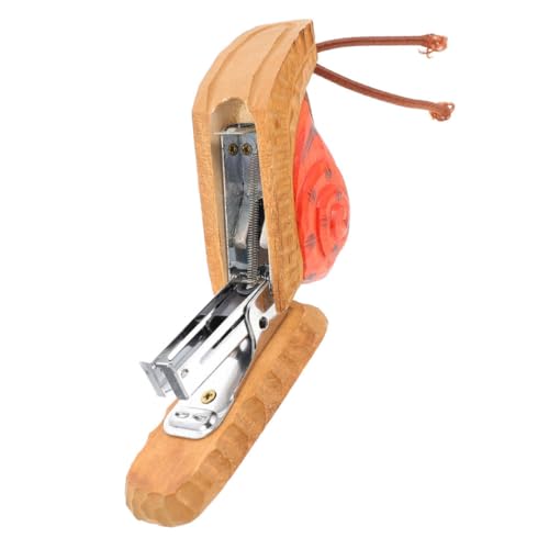 Mini Holz Heftgerät Schneckenmotiv Tragbarer Tier Heftgerät für Bürobedarf Handgefertigtes Süßes Design Langlebig und Charmant für Schreibtische von SHINEOFI