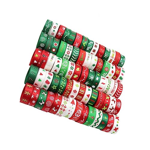 SHINEOFI 1 Geschenkverpackungsband Weihnachtsband bunt Stoffband Weihnachtsfarbband Dekorband Zierband dekoratives Band Polyester von SHINEOFI