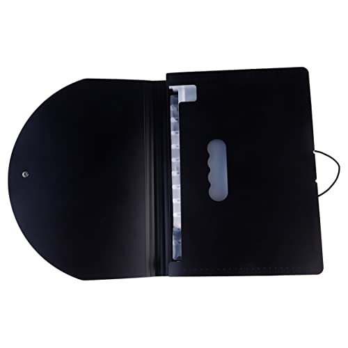 SHINEOFI 1 PC Pp Kunststoffordner A4 Mit Kordelschnalle Orgeltasche Organizer Datei Organizer Aktenordner Dokumenten Organizer Tasche Akkordeon Ordner Dokumentenhalter Schwarz von SHINEOFI