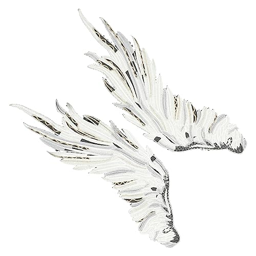 SHINEOFI 1 Paar Bestickte Engelsflügel Bügeleisen Engelsflügelflecken Engelsflügel Zum Basteln Reparaturflicken Für Kleidung Flügelstickapplikationen Gestickte Patch-dekore Polyestergarn von SHINEOFI