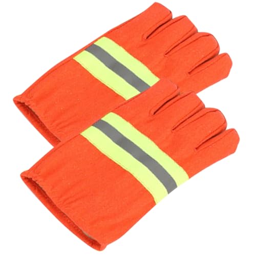 SHINEOFI 1 Paar Flammhemmende hitzebeständige Handschuhe schnittfeste Handschuhe im Freien Hitze Handschuhe Feuerwehrmann Notfall Schutzhandschuhe langlebiger Rettungshandschuh Baumwollgarn von SHINEOFI