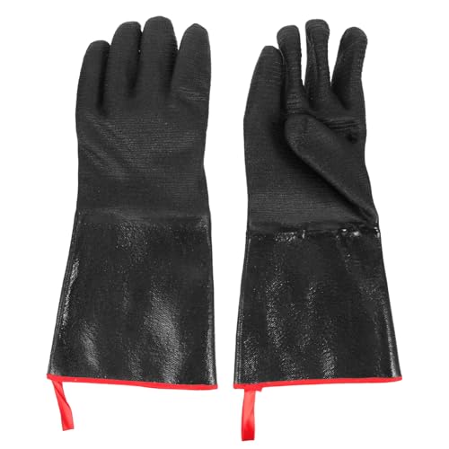 SHINEOFI 1 Paar Hochtemperaturbeständige Handjacke Handschuhe arbeiten schwer Gartenarbeit isoliert Hitzebeständiger Handschuh Ofenfäustlinge Grillhandschuh inneres Baumwollgarn Schwarz von SHINEOFI