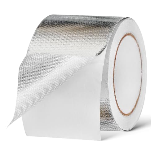 SHINEOFI 1 Rolle Aluminium Folien Klebeband Hitzebeständiges Isolierband mit Starkem Temperaturbeständig für Reparaturen an Metall und Einfach Anzuwenden von SHINEOFI