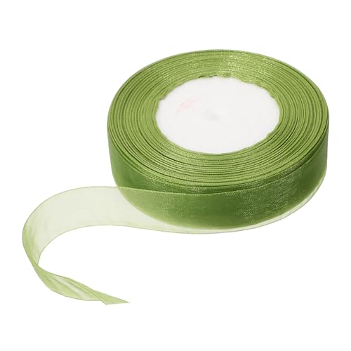 SHINEOFI 1 Rolle Chiffon-Band Schleife Satinband zum Einwickeln Stoff Organza geschenkverpackung geschenkband Festival-Handwerksband Geschenkbänder ein Verpackungsband Paketband Nylon Green von SHINEOFI