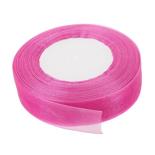 SHINEOFI 1 Rolle Chiffon-band Blumen- Farbig Dekoration Kranz Schleife Organza Stoff Bunt Hochzeit Multifunktions-geschenkband Festival-geschenkband Festival-paketband Rosy Schneegarn von SHINEOFI