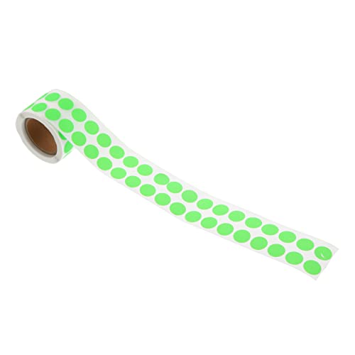 SHINEOFI 1 Rolle Fluoreszierende Runde Aufkleber Selbstklebende Sticker für Scrapbooking pro Rolle Leuchtend Grün Beschriften und Dekorieren von Notizbüchern und Tagebüchern von SHINEOFI