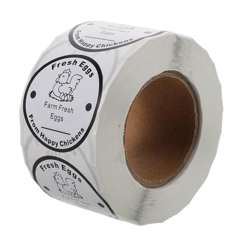 SHINEOFI 1 Rolle Frische Eier Aufkleber Runde Etiketten für Eierkartons Selbstklebend für Farm und Sorgt für und Sauberkeit Eier von SHINEOFI