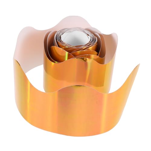 SHINEOFI 1 Rolle Goldene Pinnwand-randbesatz, Gewellte Klassenzimmer- -aufkleber, Plakattafel-rahmen Für Event-party-hintergrund-arrangements, 7,6 Cm X 10 M von SHINEOFI