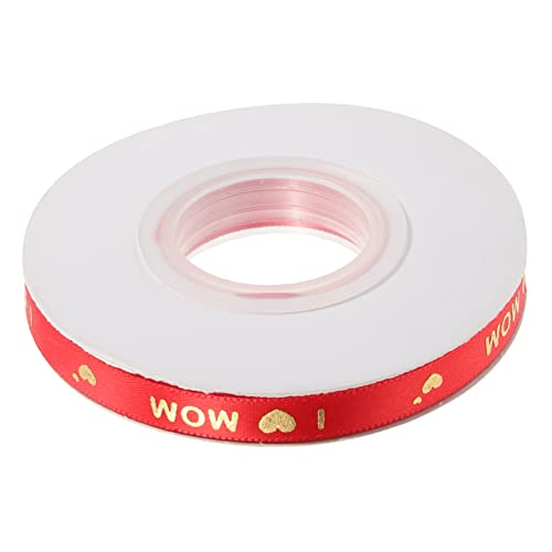 SHINEOFI 1 Rolle Goldenes Band Muttertagsband Satinband zum Einwickeln erste Schleife Band zum Basteln seidenband ribbon Geschenkband für Nähprojekte Verpackungsband Banddekor Polyester rot von SHINEOFI