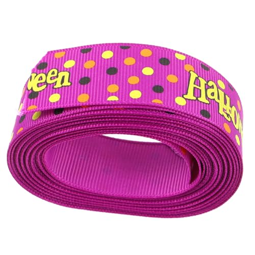 SHINEOFI 1 Rolle Halloween-Dekorationsband wickeln Spitzenband dekoratives Band Samtband geschenkband halloween Geschenkband für Halloween Geschenkbänder Blumenwickband Polyester Violett von SHINEOFI