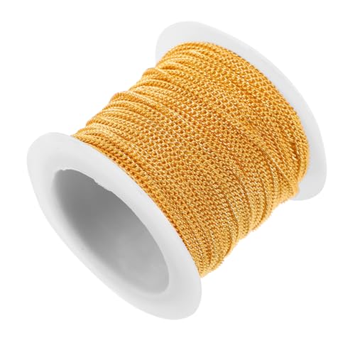 SHINEOFI 1 Rolle Kettenanhänger Verlängerung Kette Für Halskette Armbandketten Selber Machen Kettenleiter Kette Für Die Schmuckherstellung Armbandkette Für Diy Schmucktender Golden Kupfer von SHINEOFI