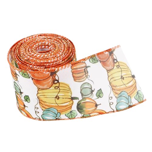 SHINEOFI 1 Rolle Kürbisband Kürbis-Ripsband zum Einpacken fallen gelbes Band geschenkverpackung geschenkband Bandornamente zum Erntedankfest Kunsthandwerksband zum Erntedankfest Stoff von SHINEOFI