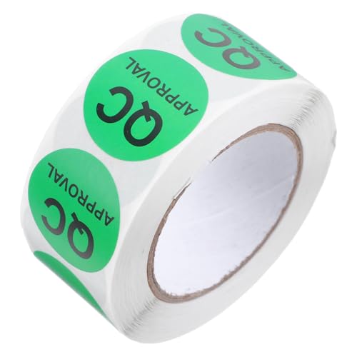 SHINEOFI 1 Rolle Prüfetikettenaufkleber Versandaufkleber Prüfaufkleber Klebeetiketten Prüfaufkleber Inspektionsaufkleber Etikettenaufkleber Kupferpapieraufkleber Grün von SHINEOFI