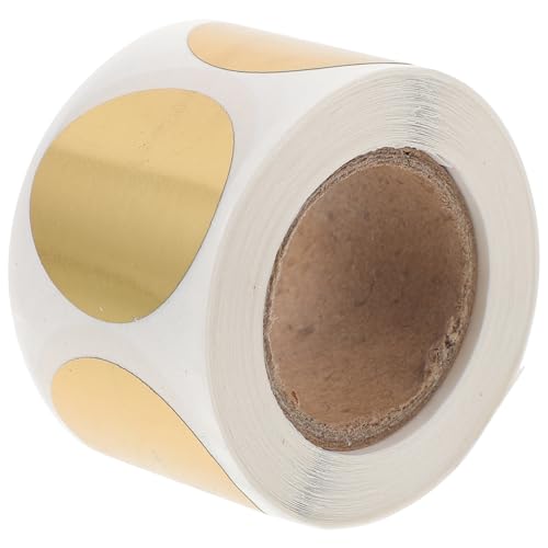 SHINEOFI 1 Rolle Runder Scratch Off Aufkleber Goldene Selbstklebende Etiketten für Gewinnspiele Diy Projekte für Hochzeiten Geburtstage Weihnachten und Festivals von SHINEOFI