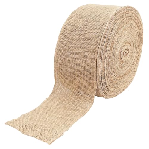 SHINEOFI 1 Rolle Sackleinenband Natürliche Jute Sackleinenbandrolle 10 Cm Breit Zum Selbstgestalten Von Blumensträußen Geschenkverpackungen Hochzeits Und Partydekorationen von SHINEOFI