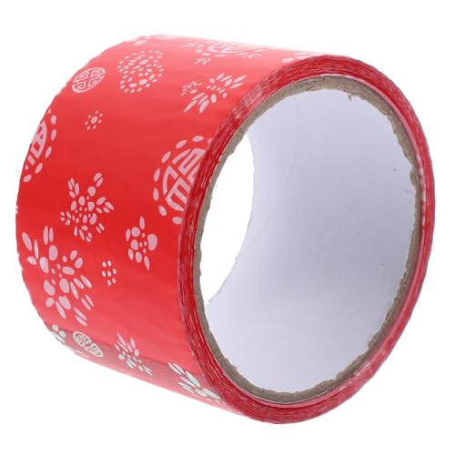 SHINEOFI 1 Rolle Scrapbooking-Packband Junk-Journal-Zubehör Verpackung hochzeitsdeko dünnes Paketband Scrapbook-DIY-Klebebänder süßes Band Haftklebstoff auf Wasserbasis rot von SHINEOFI