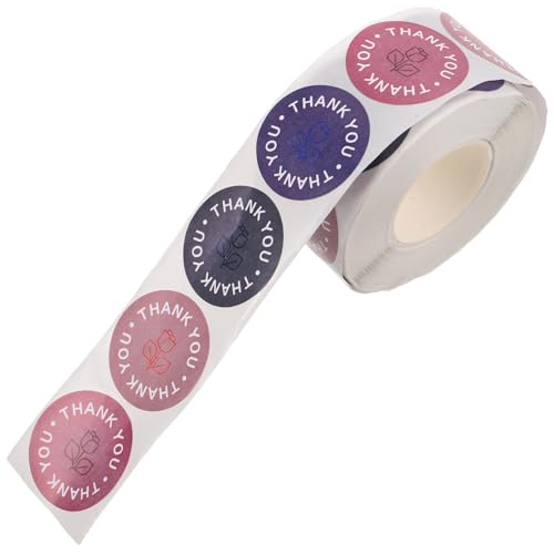 SHINEOFI 1 Rolle Selbstklebende Dankesetiketten, Blumenpapier-aufkleber, Rosen-umschlagsiegel Zum Verpacken Von Geschenken Und Zum Ausdruck Von Dankbarkeit Bei Verschiedenen Anlässen SHINEOFI 1 Rolle Selbstklebende Dankesetiketten, Blumenpapier-aufkleber, Rosen-umschlagsiegel Zum Verpacken Von Geschenken Und Zum Ausdruck Von Dankbarkeit Bei Verschiedenen Anlässen von SHINEOFI