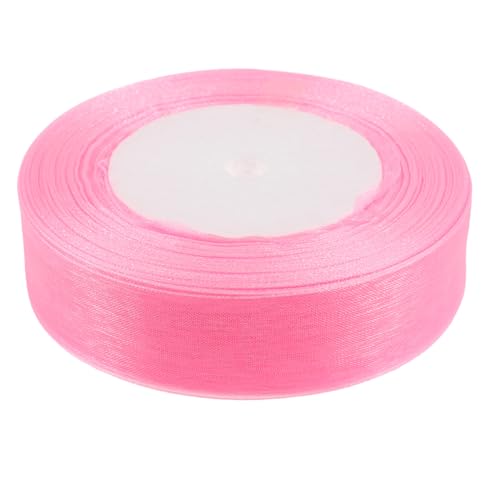 SHINEOFI 1 Rolle Verpackungsband Bastelbänder Einwickeln Polyesterband Mit Farbverlauf Band Für Hochzeitseinladungen Werkzeugband Besticktes Band Valentinsband Tüllband Chiffon Rosa von SHINEOFI