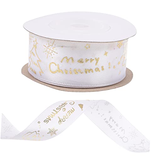SHINEOFI 1 Rolle Weihnachts Geschenkband Weihnachtsschleife Rosa Band Große Schleifen Zum Verpacken Bänder Zum Verpacken Weihnachtsband Breite Goldene Schleife Merry Xmas Schwarzes von SHINEOFI