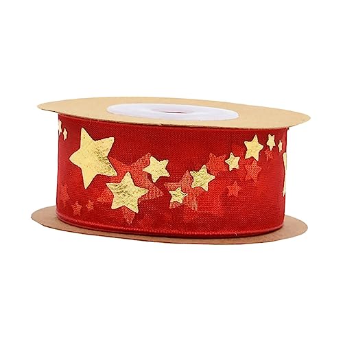 SHINEOFI 1 Rolle Weihnachtsband Satinband Für Rosa Schleife Gold Samtband Bänder Zum Verpacken Zum Einpacken Dekorationen Weihnachtsbänder Glänzend Festivalband Geschenkband Rot Polyester von SHINEOFI