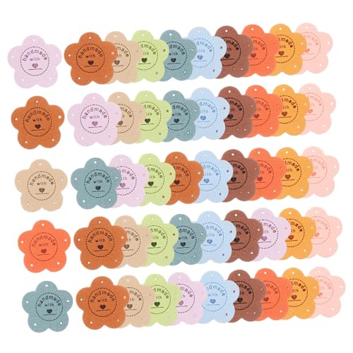 SHINEOFI 1 Satz Basteletiketten Zum Nähen Packetbandrollen Kleidungsetiketten Stoffetiketten Flicken Nähen Stichworte Lederetiketten Für Häkelartikel Diy-accessoires Für Kleidung 50 Stück von SHINEOFI