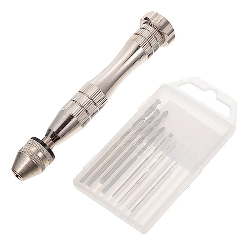 SHINEOFI 1 Satz Bohr- und Schnitzwerkzeuge Schlagbohrer Loch Schlüssel Puncher Mini-Handbohrmaschine für das Handwerk Mini-Handbohrer kleine Handbohrmaschine Aluminiumlegierung Silber von SHINEOFI