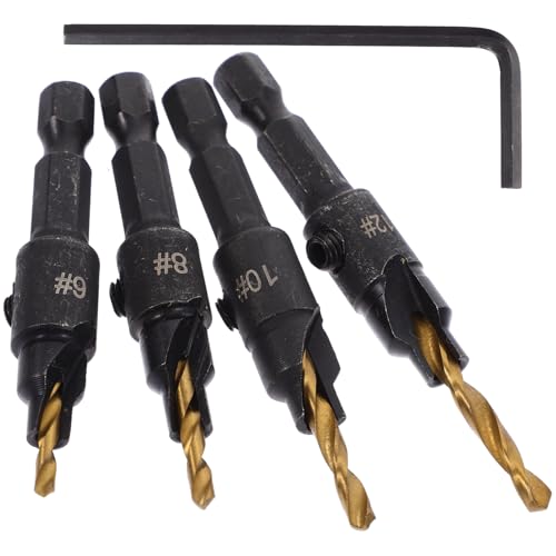 SHINEOFI 1 Satz Bohrset Holzbearbeitung konische Bohrer Loch Zubehör Bohren Bausatz Holz-Metallbohrer Holzspalter-Bohrer Splitterbohrer Metallspalterbohrer Stahl Golden SHINEOFI 1 Satz Bohrset Holzbearbeitung konische Bohrer Loch Zubehör Bohren Bausatz Holz-Metallbohrer Holzspalter-Bohrer Splitterbohrer Metallspalterbohrer Stahl Golden von SHINEOFI
