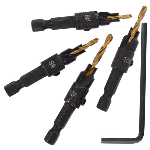 SHINEOFI 1 Satz Bohrset konische Bohrer Protokoll Zubehör Bausatz Loch Holzspalter Bohrerwerkzeug für die Holzbearbeitung Bohrer Holzbohrer spalten Stahl Golden SHINEOFI 1 Satz Bohrset konische Bohrer Protokoll Zubehör Bausatz Loch Holzspalter Bohrerwerkzeug für die Holzbearbeitung Bohrer Holzbohrer spalten Stahl Golden von SHINEOFI
