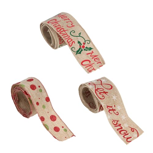 SHINEOFI 1 Satz Christbaumschmuck Ribbon Bandfeile Christmas Bows Geschenkband Set Chritmas Tree Weihnachtsbaum Weihnachtsband Für Stoff Geschenkverpackungsband Leinenband Leinen- 3 Stück von SHINEOFI