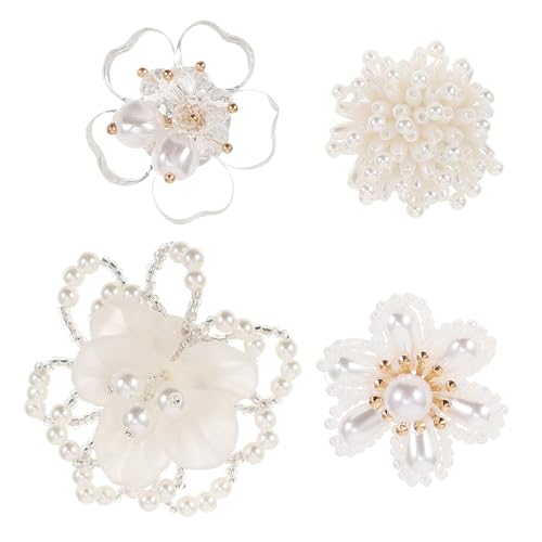 SHINEOFI 1 Satz Dekorative Accessoires Patch Hochzeitsdekoration Applikationen Damenbesätze Nähverzierungen Perlenbesetzte Mädchendekore Kleidungsaccessoires Kristalldekore 4 Stück von SHINEOFI