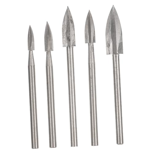 SHINEOFI 1 Satz Elektrischer Gravurkopfset Gravur Tipp Tischler Schnitz- und Gravurbohrer Graveur Kopf werkzeug speziell geformte Bits Gravierbit Gravierbohrer Stahl Silber von SHINEOFI