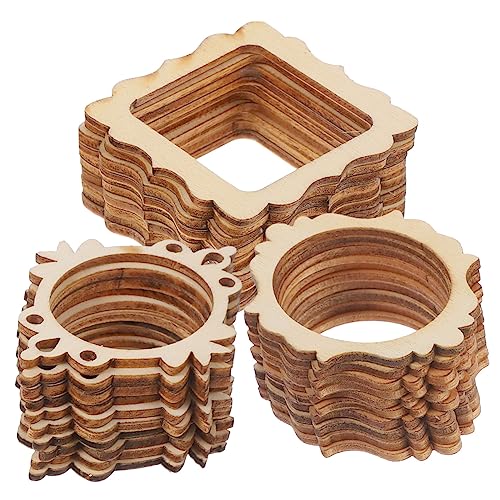 SHINEOFI 1 Satz Fotorahmenausschnitte Aus Holz Holzanhänger Für Ostern Diy Holzdeko Holzanhänger Diy Bastelspiegel Rund Holzschnitt Leere Ausschnitte Unvollendete Holzausschnitte 60 Stück von SHINEOFI