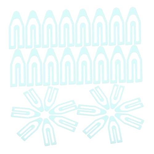 SHINEOFI 1 Satz Geformte Büroklammer Clips Schreibtisch Die Farbig Dreieckig Büroartikel Büromaterial Statische Kleine Papierklammer Kleine Büroklammerverzierungen Plastik Sky-blue 60 Stück von SHINEOFI