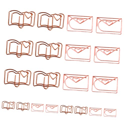 SHINEOFI 1 Satz Geformte Büroklammer Stiftklammern Jumbo-büroklammern Goldene Büroklammern Lesezeichen Für Büroklammern Clips Bindeklammern Mittel Papier Rose Gold Rostfreier Stahl 20 Stück von SHINEOFI