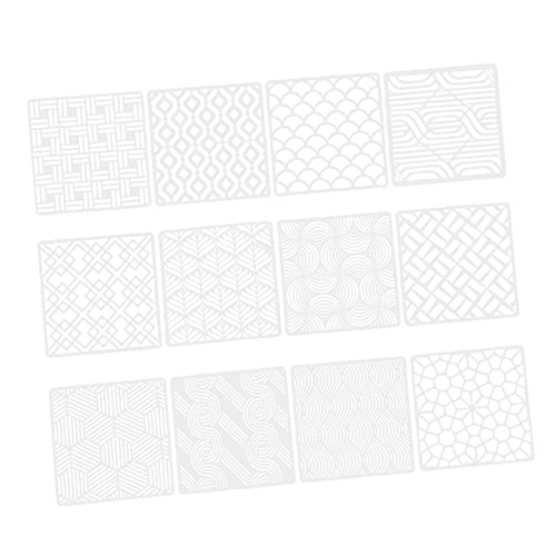 SHINEOFI 1 Satz Geometrische Schablonen Für Wandgestaltung Wiederverwendbare Malvorlagen Für Diy Projekte Und Wandmalerei Waschbar Und Langlebig Für Erwachsene 12 Stück von SHINEOFI