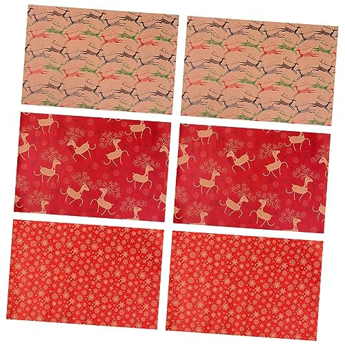 SHINEOFI 1 Satz Geschenkpapier Buch Verpackungspapier Weihnachtsverpackungspapier Weihnachtsgeschenk Paketpapier Packpapier Geschenksäckchen Diy - Weihnachtsbedarf Kraftpapier 6 Stück von SHINEOFI