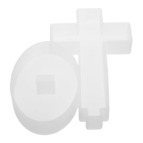 SHINEOFI 1 Satz Gipsform bastelmaterial home dekoration Putz Kreuzkerzenform Gießform aus Silikon Wohnkulturformen Silikonform für Kreuzanhänger Kreuzförmige Formen Kieselgel Weiß von SHINEOFI