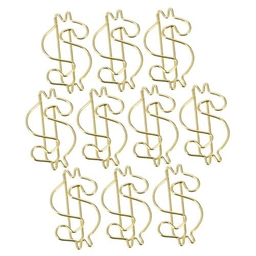 SHINEOFI 1 Satz Goldene Büroklammer Das Büro Clips Büro Schule Büroklammern Geformt Papierklammern Büroklammern Für Die Schule Hängende Bilder Drücken Karte Heften Legierung 10 Stück von SHINEOFI