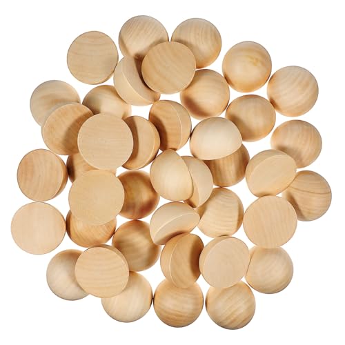 SHINEOFI 1 Satz Halbe Holzkugel Bälle Basteln Dekorativ Halbkugeln Zum Basteln Bastelzeug Bastelmaterial Holzkugeln Dekoration Handwerk Holz Halbe Bastelbälle Halbe Holzperlen 40 Stück von SHINEOFI