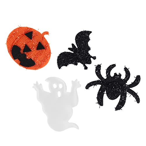 SHINEOFI 1 Satz Halloween Klebriges Tuch Geist Stoff Schläger Spinne Drinnen Halloween Halloween Mitgebsel Weihnachtsdeko Schmuckzubehör Gestickte Patch-aufkleber 60 Stück von SHINEOFI