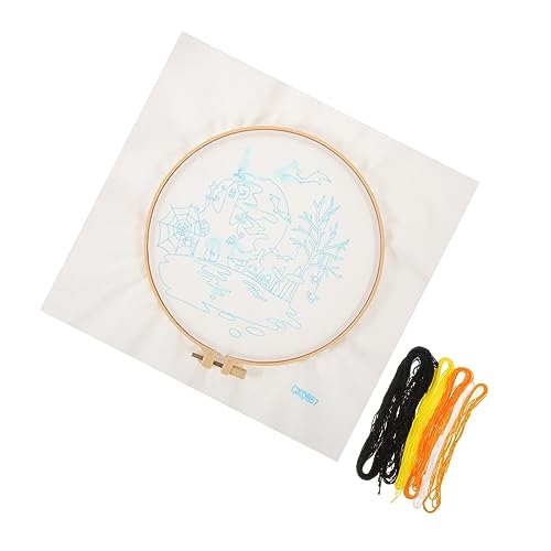 SHINEOFI 1 Satz Halloween-stickerei Kreuzstich-set Anlasser Stickerei-kits Bausätze Fäden Stich-kit Anfänger Pilze Halloween-kit Stickmuster Kreuzstichpackungen Halloween-stichset Baumwolle von SHINEOFI