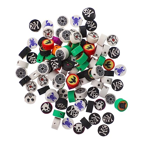 SHINEOFI 1 Satz Halloween-ton Decorations Dekorationen Diy Jewelry Loose Beads Polymer Clay Beads Für Perlen Rot Armschlinge Diy -schmuckzubehör Halloween-diy-zubehör Polymer-ton 100 Stück von SHINEOFI