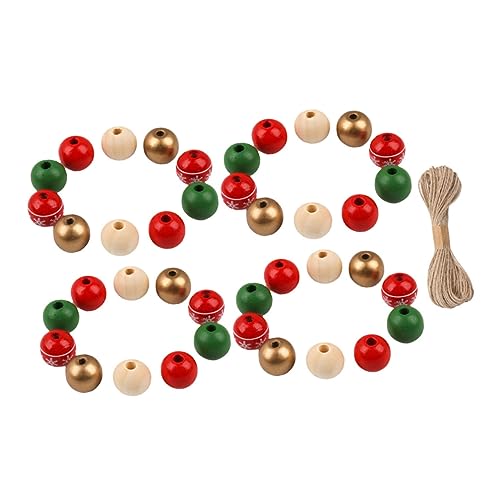 SHINEOFI 1 Satz Hanfseil Holzperlen Weihnachtsdekoration Weihnachten Girlande Basteln Sie Lose Anhänger Diy Liefert Lose Perlen Für Schmuck Abstandsperle Diy Schmuck Lose Perlen Hölzern von SHINEOFI