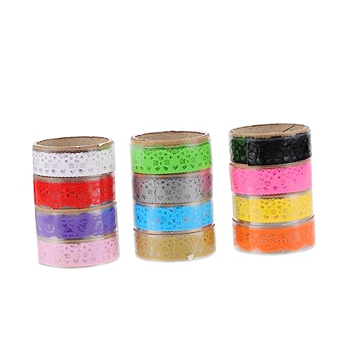 SHINEOFI 1 Satz Hohles Spitzenband Doppelseitiges Klebeband Verpackungs Band Bandspender Bandfarbe Punktaufkleber Farbband Spitzenapplikationen Verzierungen Fotoalbum Plastik 12 Stück SHINEOFI 1 Satz Hohles Spitzenband Doppelseitiges Klebeband Verpackungs Band Bandspender Bandfarbe Punktaufkleber Farbband Spitzenapplikationen Verzierungen Fotoalbum Plastik 12 Stück von SHINEOFI