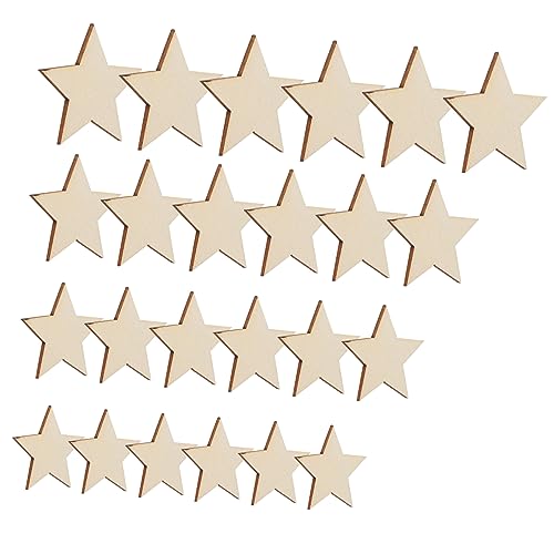 SHINEOFI 1 Satz Holzhandwerk Selber Machen Holzarbeiten Woodwork Holzornamente Für Kunstunterricht Holzstücke Verzierungen Sterne Leerer Holzchip Holzscheiben Scheiben Hölzern 300 Stück von SHINEOFI