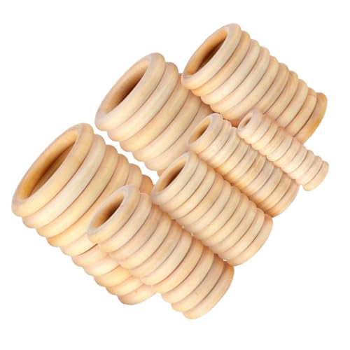 SHINEOFI 1 Satz Holzring Holzring Gardinenstangenringe Schlüsselanhänger Haken Clips Schlüsselring-clips Stifte Draht Zum Aufhängen Von Bildern Armbänder Ringgrößenversteller Hölzern 100st von SHINEOFI