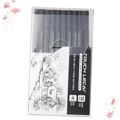 SHINEOFI 1 Satz Hookline-stift Schreibkladde Büroartikel Office Supplies Wachsmalstifte Schulzubehör Schulsachen Tintenstift Journaling Stifte Neutraler Filzstift Black 10 Stück von SHINEOFI